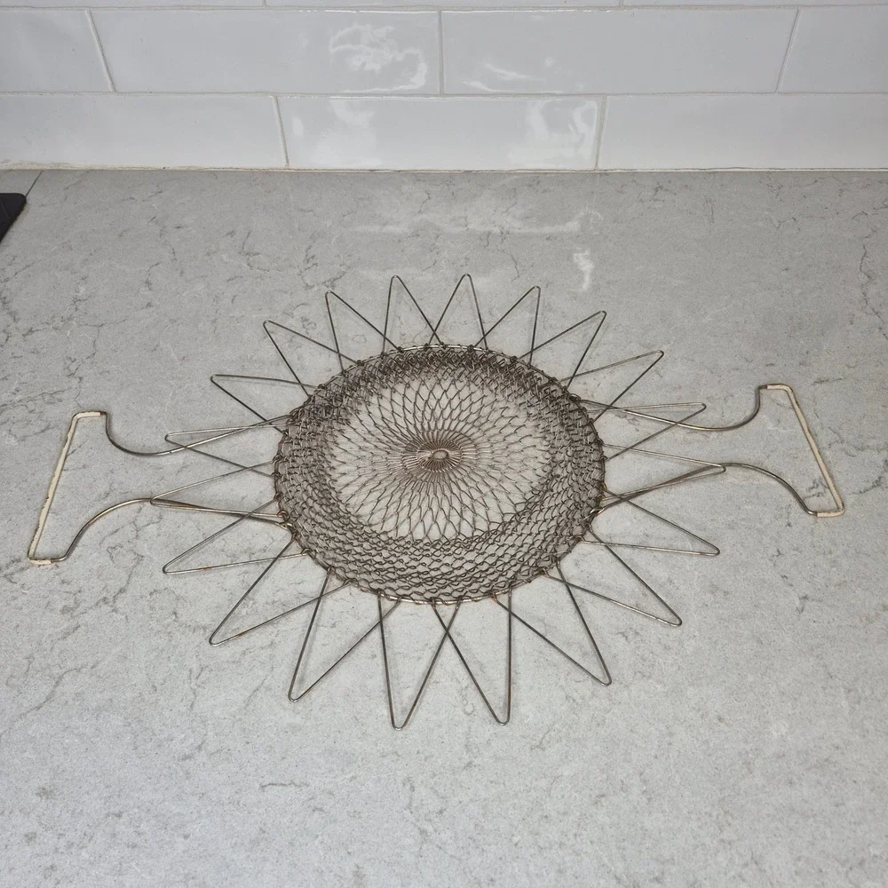 Unbranded Kitchen Basket‎ Collapsible Wire Mesh Silver Tone France